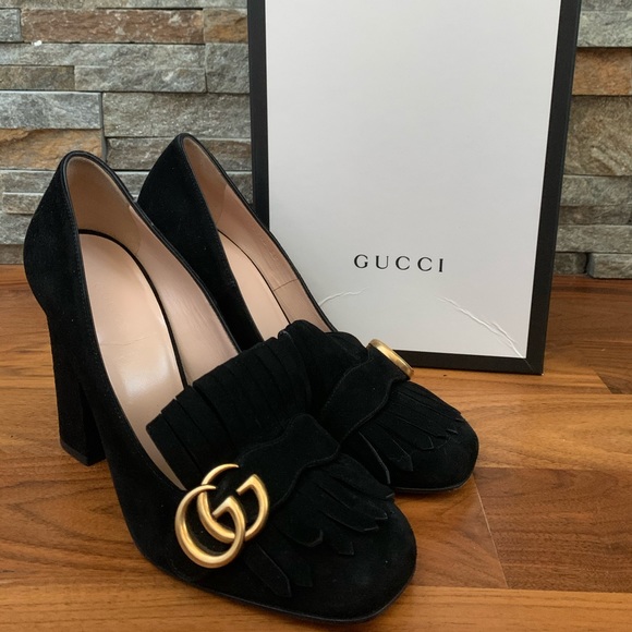 gucci marmont suede pump